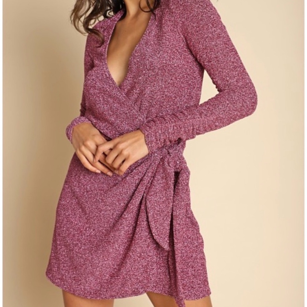 Show Me Your MuMu Berry Long Sleeve Dress